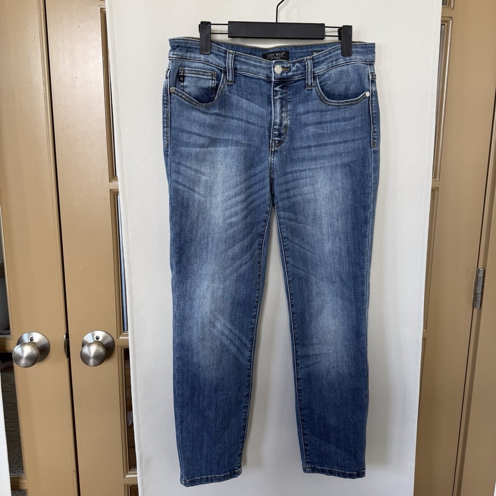 Judy Blue Womens 11/30 Blue Medium‎ Wash Mid Rise Relaxed Fit Skinny Jeans